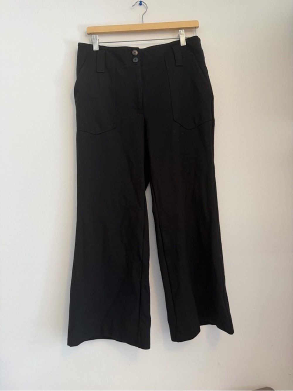 Maeve Anthropologie Black Wide-Leg Trousers Size 12